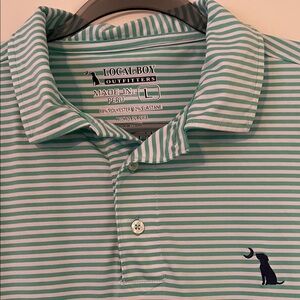Local Boy Outfitters Green Striped Polo Shirt